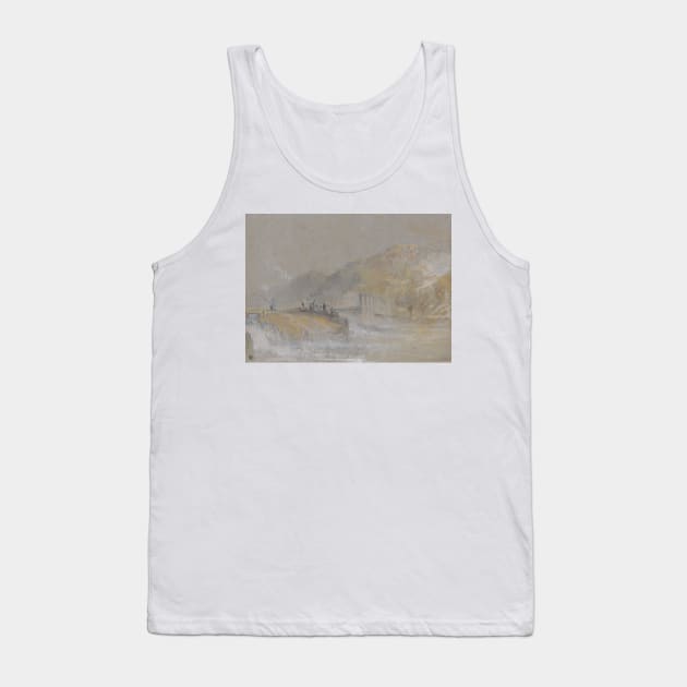 Foul by God- River Landscape with Anglers Fishing From a Weir by J.M.W. Turner Tank Top by Classic Art Stall
